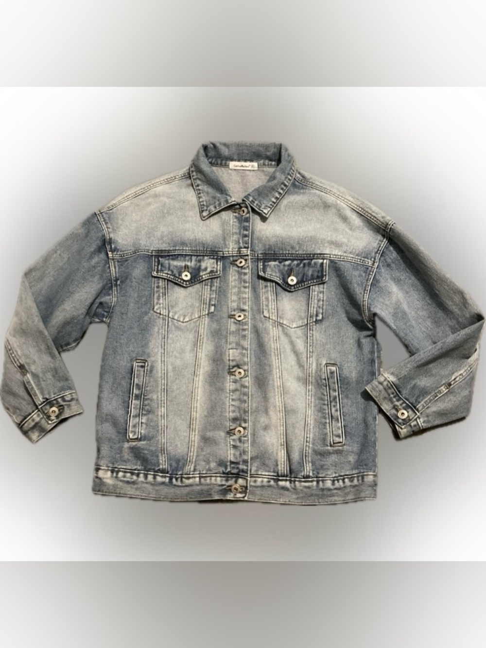 Vintage CantonWalker Light Wash Denim Jacket - Classic Button-Up Women’s Size L